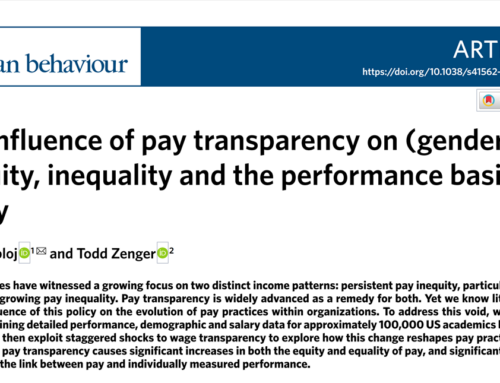 Pay Transparency and Pay Inequity